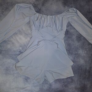 Light Blue Off-Shoulder Romper